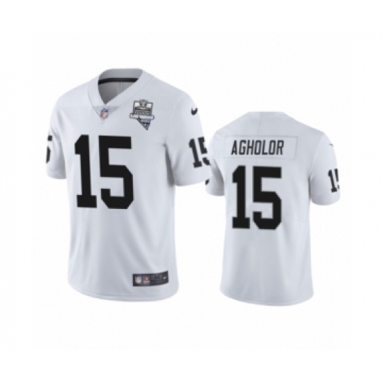 Men's Oakland Raiders 15 Nelson Agholor White 2020 Inaugural Season Vapor Limited Jersey