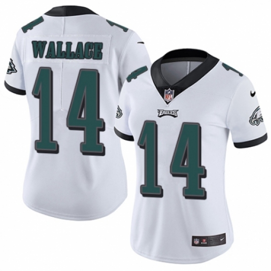 Women's Nike Philadelphia Eagles 14 Mike Wallace White Vapor Untouchable Limited Player NFL Jersey