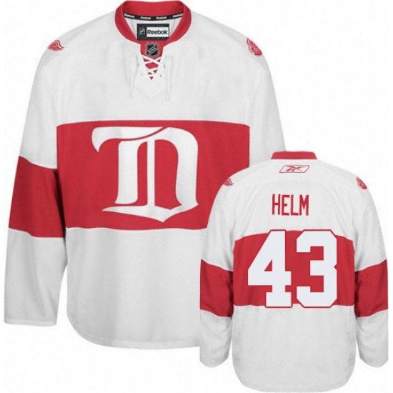 Men's Reebok Detroit Red Wings 43 Darren Helm Authentic White Third NHL Jersey