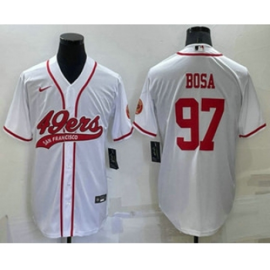 Men's San Francisco 49ers 85 George Kittle White Stitched Cool Base Nike Baseball Jersey