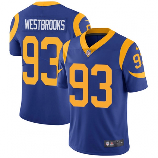 Men's Nike Los Angeles Rams 93 Ethan Westbrooks Royal Blue Alternate Vapor Untouchable Limited Player NFL Jersey