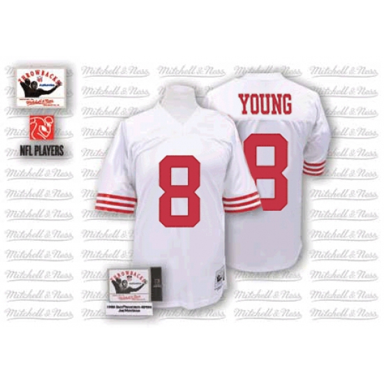 Mitchell and Ness San Francisco 49ers 8 Steve Young Authentic White Throwback NFL Jersey