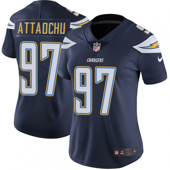 Women's Nike Los Angeles Chargers 97 Jeremiah Attaochu Navy Blue Team Color Vapor Untouchable Limited Player NFL Jersey