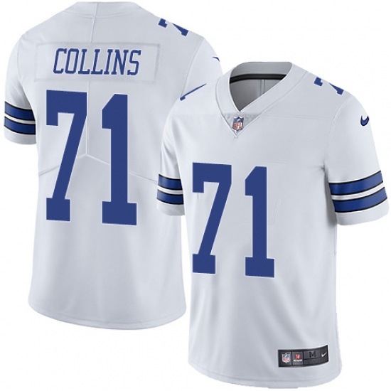 Men's Nike Dallas Cowboys 71 La'el Collins White Vapor Untouchable Limited Player NFL Jersey