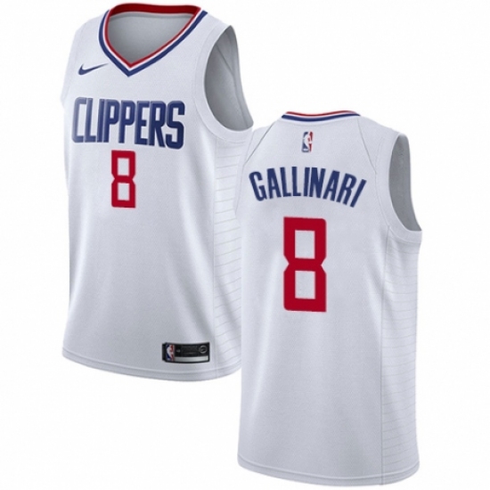 Youth Nike Los Angeles Clippers 8 Danilo Gallinari Swingman White NBA Jersey - Association Edition