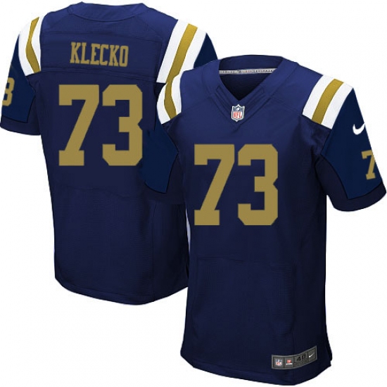 Men's Nike New York Jets 73 Joe Klecko Elite Navy Blue Alternate NFL Jersey
