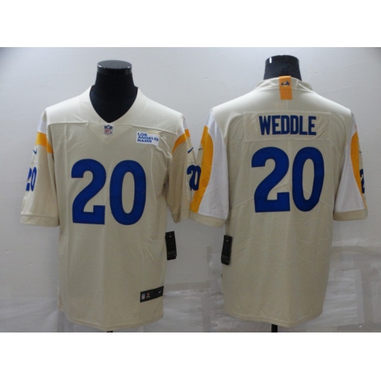 Men's Los Angeles Rams 20 Eric Weddle White Vapor Untouchable Limited Player Jersey