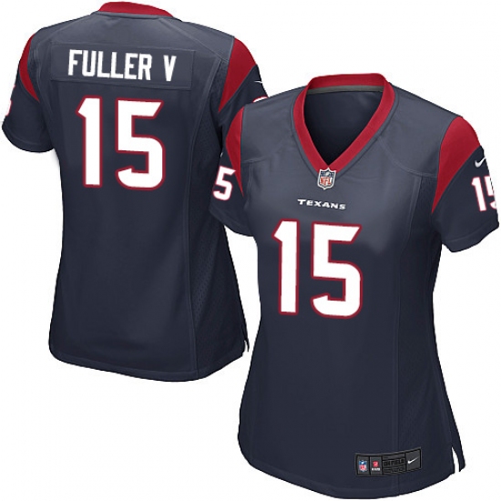 Women's Nike Houston Texans 15 Will Fuller V Game Navy Blue Team Color NFL Jersey