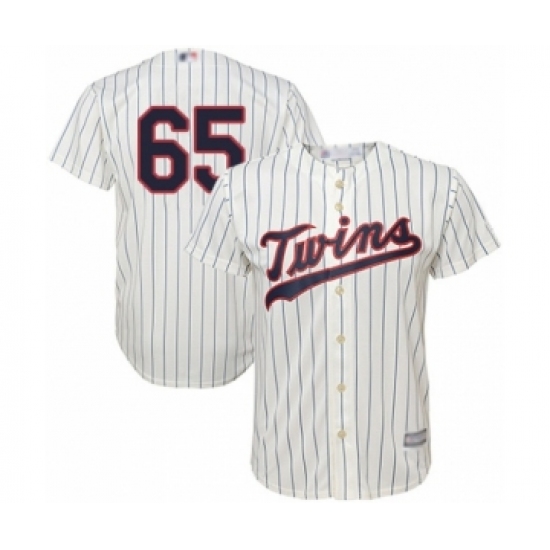 Youth Minnesota Twins 65 Trevor May Authentic Cream Alternate Cool Base Baseball Player Jersey