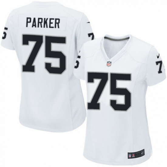 Women's Nike Oakland Raiders 75 Brandon Parker Game White NFL Jersey