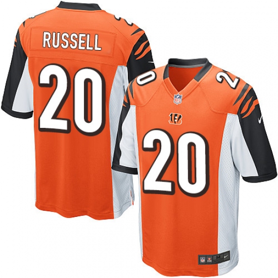Men's Nike Cincinnati Bengals 20 KeiVarae Russell Game Orange Alternate NFL Jersey