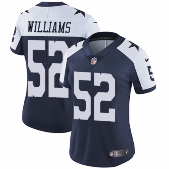 Women's Nike Dallas Cowboys 52 Connor Williams Navy Blue Throwback Alternate Vapor Untouchable Limited Player NFL Jersey