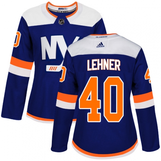 Women's Adidas New York Islanders 40 Robin Lehner Premier Blue Alternate NHL Jersey