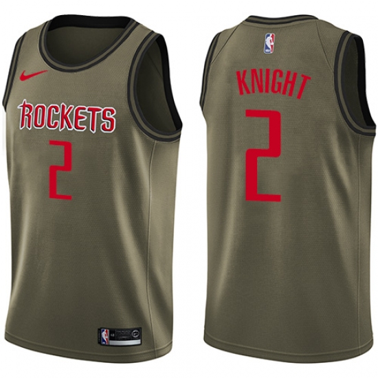Men's Nike Houston Rockets 2 Brandon Knight Swingman Green Salute to Service NBA Jersey