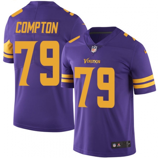 Men's Nike Minnesota Vikings 79 Tom Compton Limited Purple Rush Vapor Untouchable NFL Jersey
