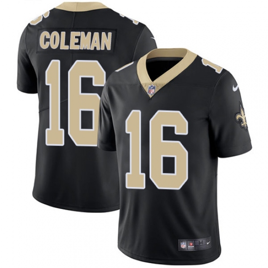 Men's Nike New Orleans Saints 16 Brandon Coleman Black Team Color Vapor Untouchable Limited Player NFL Jersey