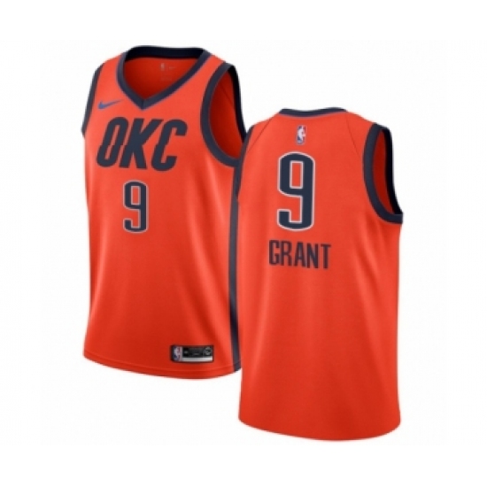 Men's Nike Oklahoma City Thunder 9 Jerami Grant Orange Swingman Jersey - Earned Edition
