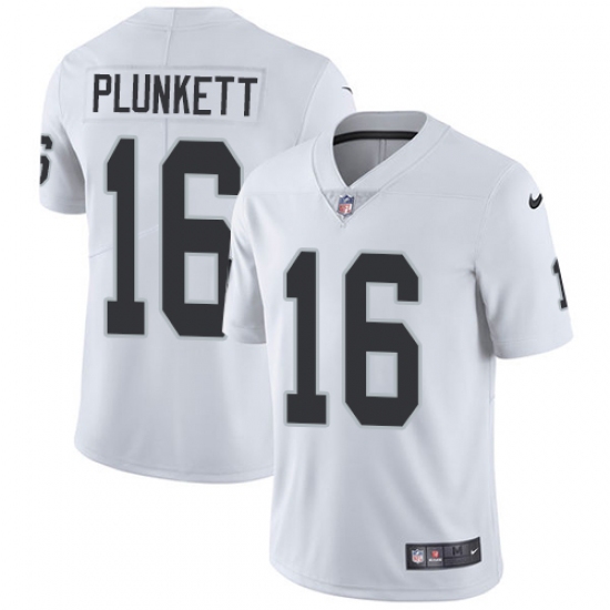 Men's Nike Oakland Raiders 16 Jim Plunkett White Vapor Untouchable Limited Player NFL Jersey