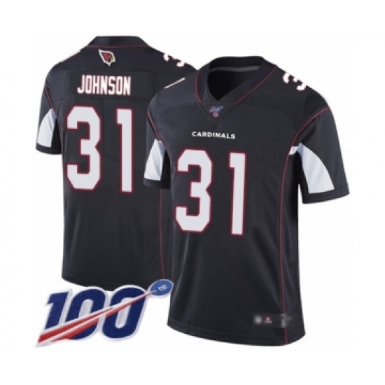 Men's Arizona Cardinals 31 David Johnson Black Alternate Vapor Untouchable Limited Player 100th Season Football Jersey