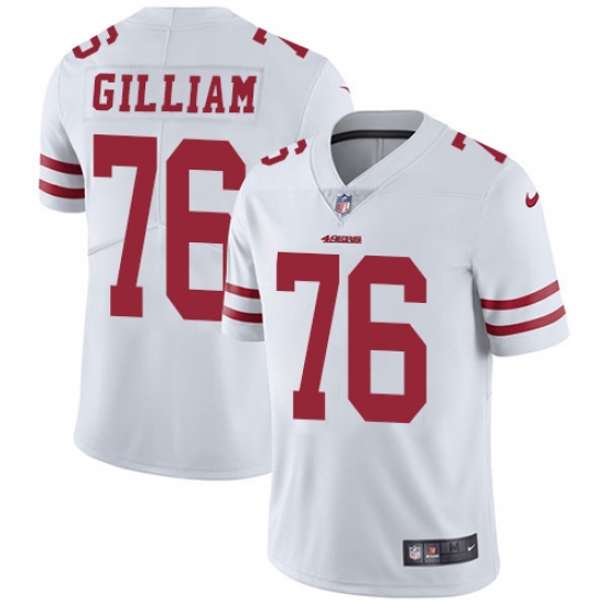 Youth Nike San Francisco 49ers 76 Garry Gilliam Elite White NFL Jersey