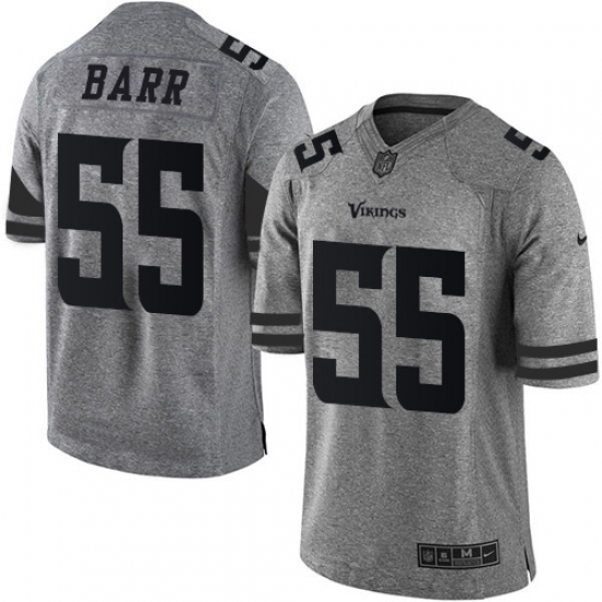 Men's Nike Minnesota Vikings 55 Anthony Barr Limited Gray Gridiron NFL Jersey
