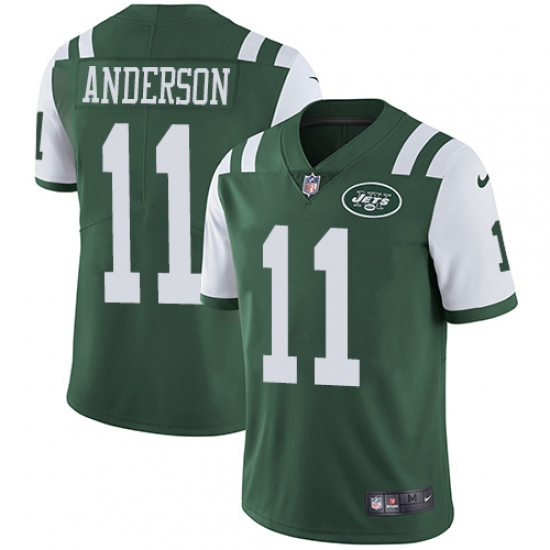 Men's Nike New York Jets 11 Robby Anderson Green Team Color Vapor Untouchable Limited Player NFL Jersey