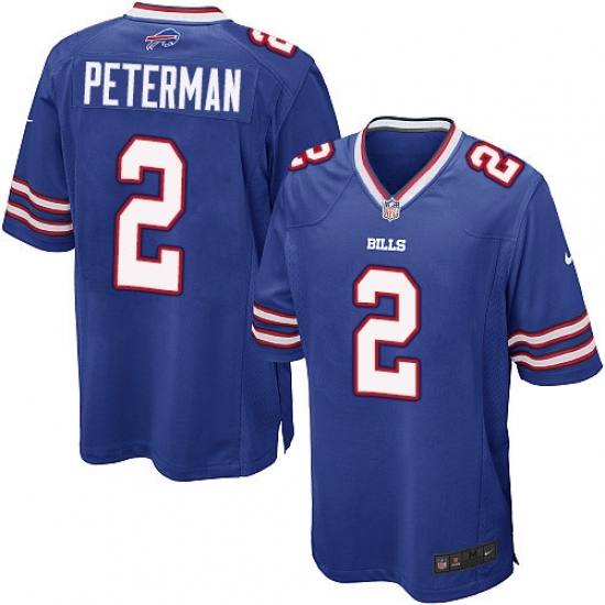 Men's Nike Buffalo Bills 2 Nathan Peterman Game Royal Blue Team Color NFL Jersey