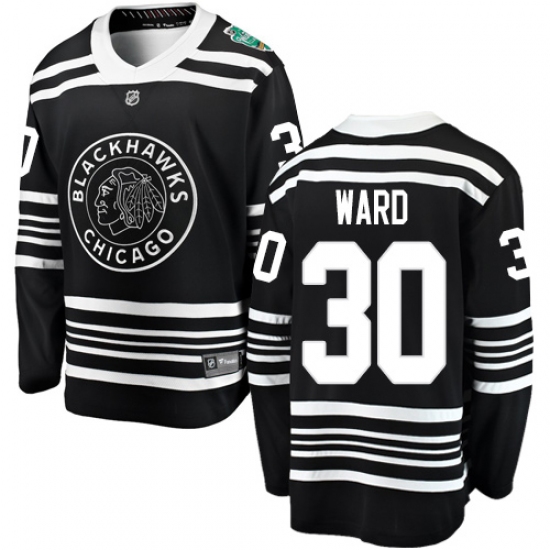 Men's Chicago Blackhawks 30 Cam Ward Black 2019 Winter Classic Fanatics Branded Breakaway NHL Jersey