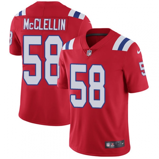 Men's Nike New England Patriots 58 Shea McClellin Red Alternate Vapor Untouchable Limited Player NFL Jersey