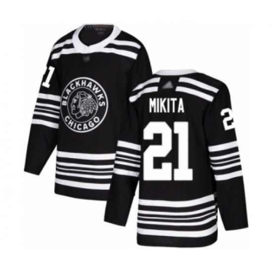 Youth Chicago Blackhawks 21 Stan Mikita Authentic Black Alternate Hockey Jersey