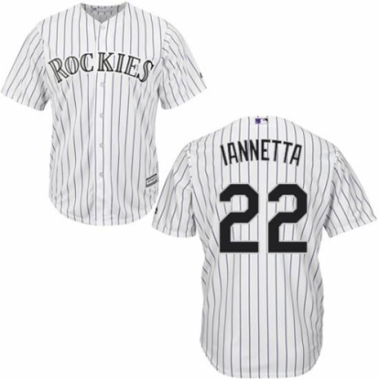 Youth Majestic Colorado Rockies 22 Chris Iannetta Authentic White Home Cool Base MLB Jersey