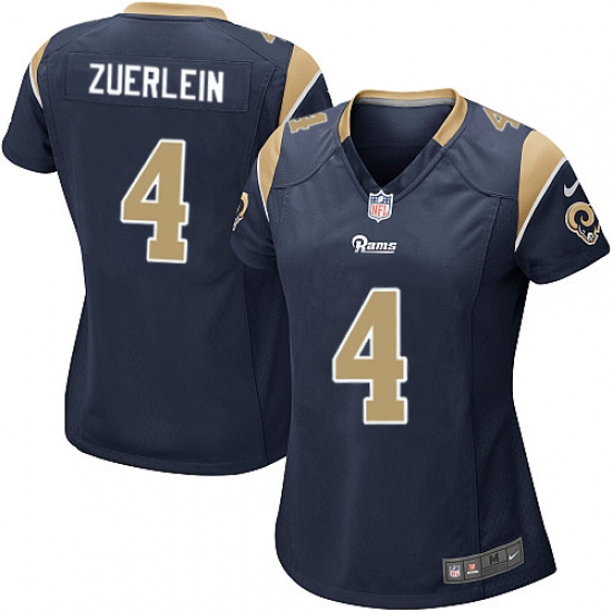 Women's Nike Los Angeles Rams 4 Greg Zuerlein Game Navy Blue Team Color NFL Jersey