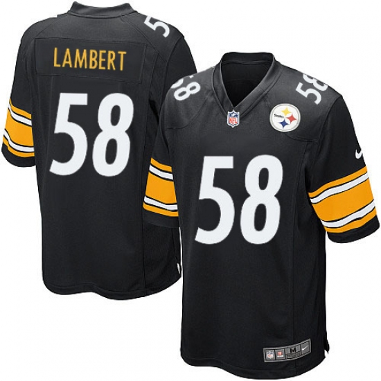 Men's Nike Pittsburgh Steelers 58 Jack Lambert Game Black Team Color NFL Jersey