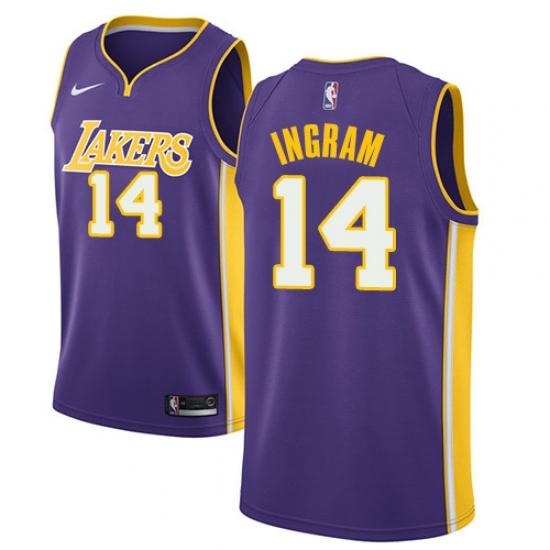 Men's Nike Los Angeles Lakers 14 Brandon Ingram Swingman Purple NBA Jersey - Statement Edition