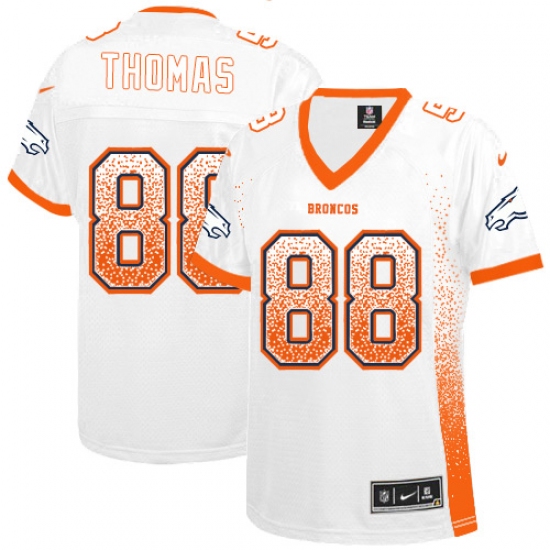 Women's Nike Denver Broncos 88 Demaryius Thomas Elite White Drift Fashion NFL Jersey