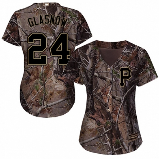 Women's Majestic Pittsburgh Pirates 24 Tyler Glasnow Authentic Camo Realtree Collection Flex Base MLB Jersey