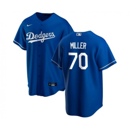 Men's Nike Los Angeles Dodgers 70 Bobby Miller Blue Cool Base Stitched Baseball Jersey