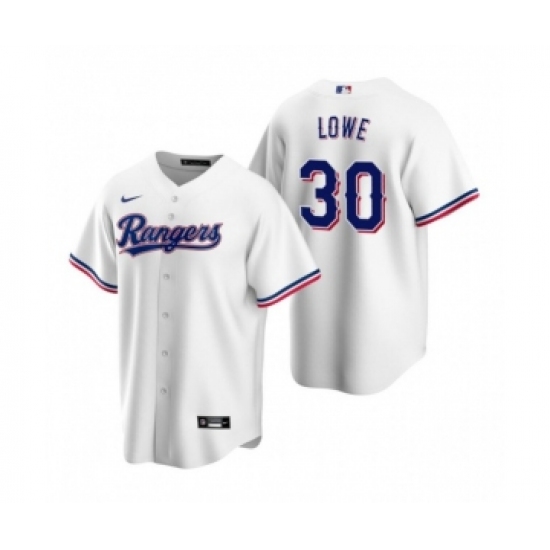 Men's Texas Rangers 30 Nathaniel Lowe White Cool Base Stitched Baseball Jersey