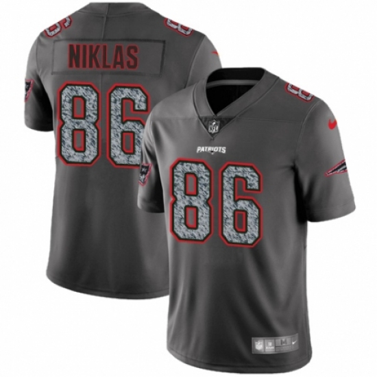 Men's Nike New England Patriots 86 Troy Niklas Gray Static Vapor Untouchable Limited NFL Jersey