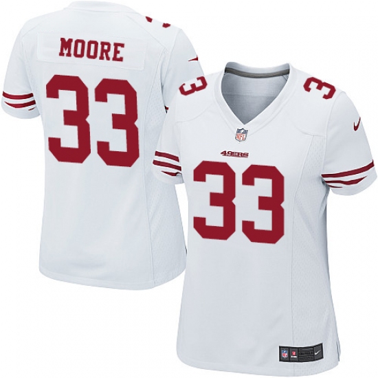 Women Nike San Francisco 49ers 33 Tarvarius Moore Game White NFL Jersey