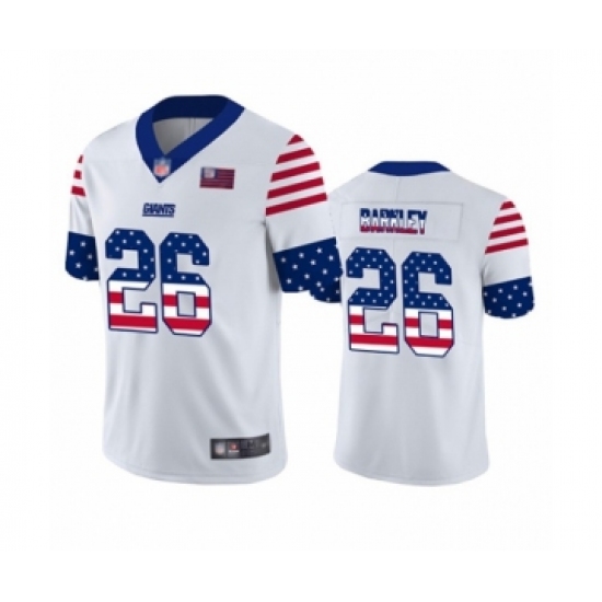 Men's New York Giants 26 Saquon Barkley White Independence Day Limited Football Jersey