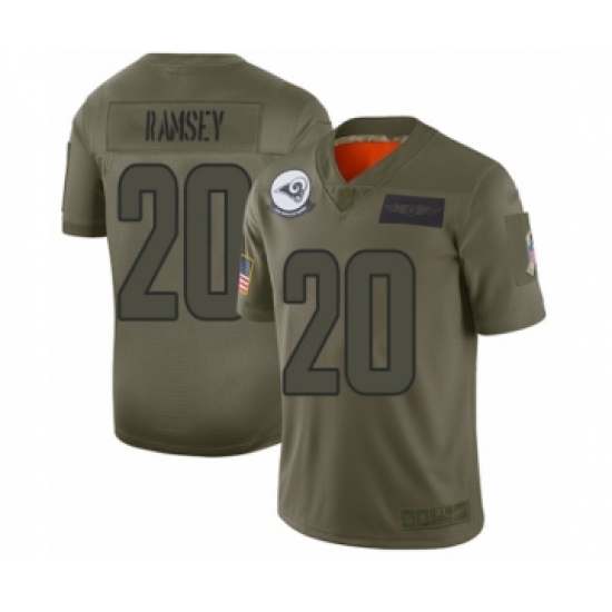 Men's Los Angeles Rams 20 Jalen Ramsey Limited Camo 2019 Salute to Service Football Jersey