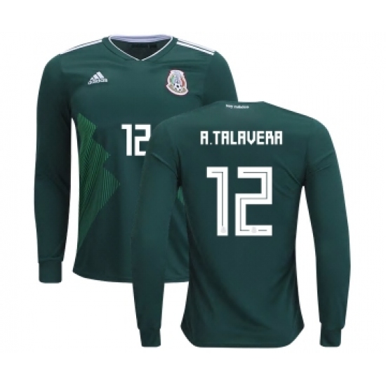 Mexico 12 A.Talavera Home Long Sleeves Kid Soccer Country Jersey
