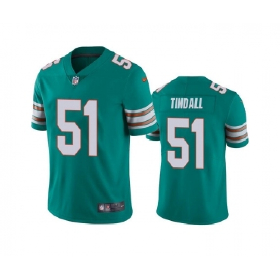 Men's Miami Dolphins 51 Channing Tindall Aqua Color Rush Limited Stitched Football Jersey