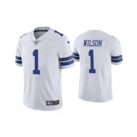 Men's Dallas Cowboys 1 Cedrick Wilson White Vapor Limited Stitched Jersey
