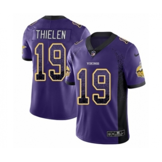 Men's Nike Minnesota Vikings 19 Adam Thielen Limited Purple Rush Drift Fashion NFL Jersey