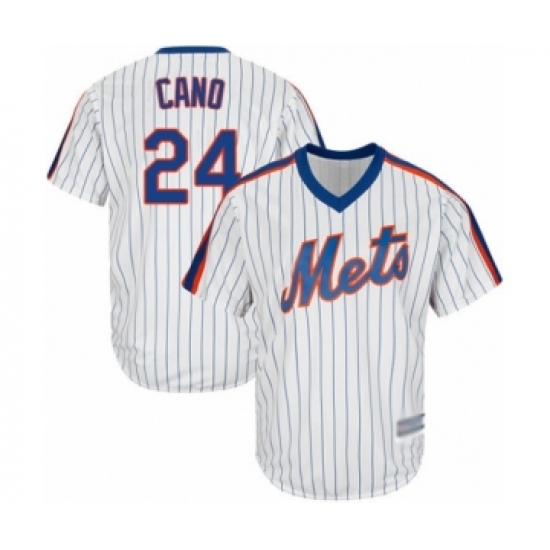 Men's New York Mets 24 Robinson Cano Replica White Alternate Cool Base Baseball Jersey