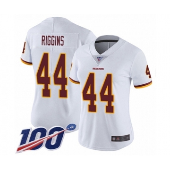 Women's Washington Redskins 44 John Riggins White Vapor Untouchable Limited Player 100th Season Football Jersey