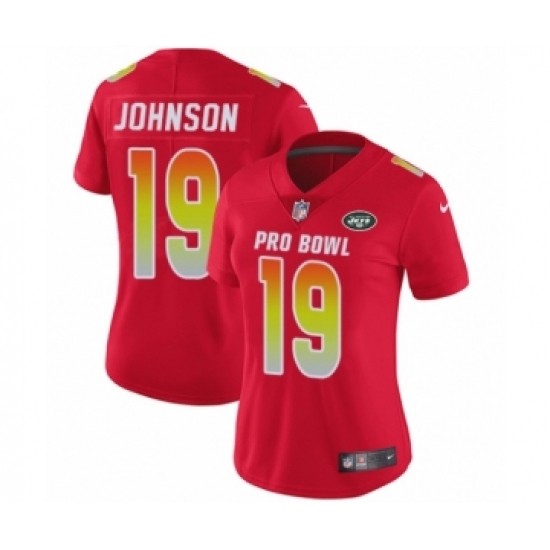 Women's Nike New York Jets 19 Keyshawn Johnson Limited Red AFC 2019 Pro Bowl NFL Jersey