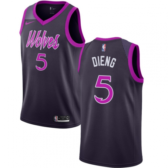 Men's Nike Minnesota Timberwolves 5 Gorgui Dieng Swingman Purple NBA Jersey - City Edition